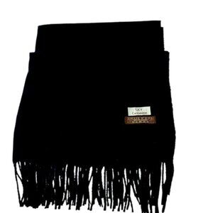 Sky Elegant Black Scarf with Fringe